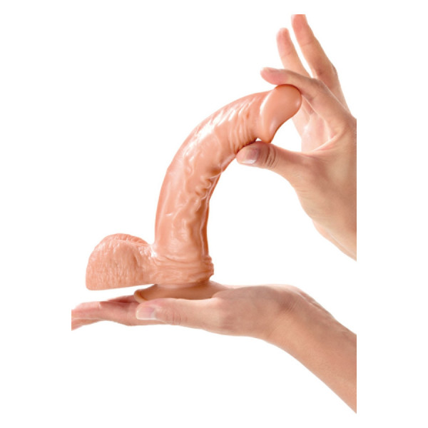 Gode réaliste grande longueur veiné avec testicules et ventouse 23cm 